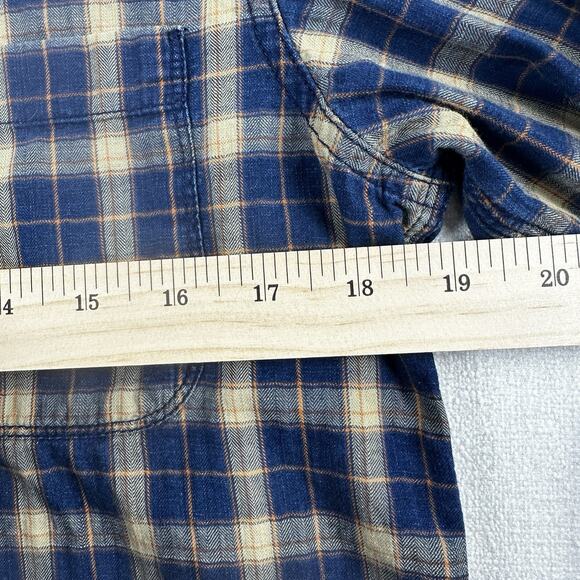 Indian Terrain Vintage Indigo Button Down Shirt Men's‎ small Plaid Slim fit - Picture 5 of 10